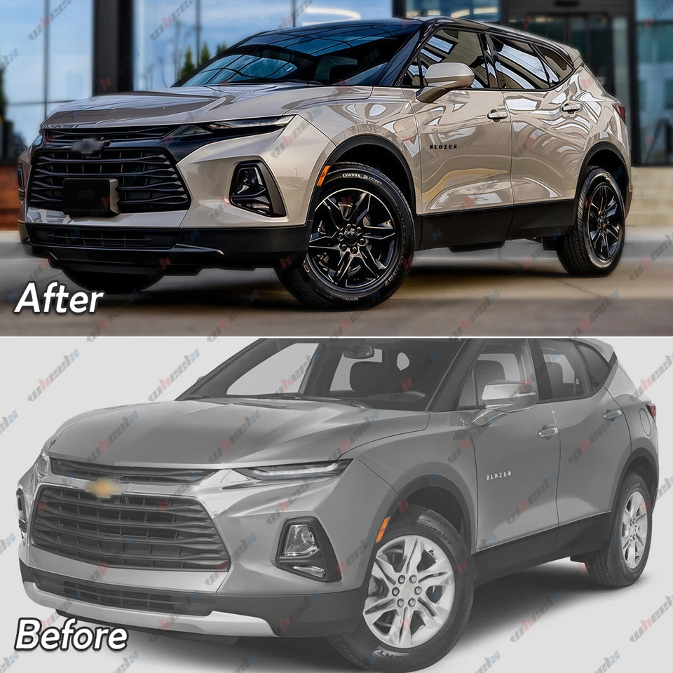 Cubiertas de llanta completas para Chevrolet Blazer L LT 2019-2022 18" cubiertas de rueda negras Foto 3 de 4