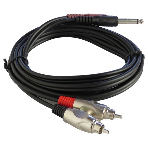 Cable macho mono de 2-1/4 pulgadas (6,3 mm) a cable macho de 2-RCA 6 pies para cable de mezcla de audio - Imagen 10 de 14
