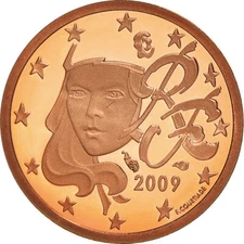 [#184189] France, Euro Cent, 2009, Paris, Proof / BE, MS(65-70), Copper Plated S