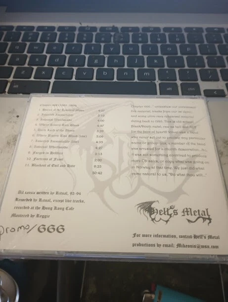 RITUAL Chapter 666 93-94 Black  Metal CD RARE Demos Blasphemy Limited # - Imagem 2 de 2