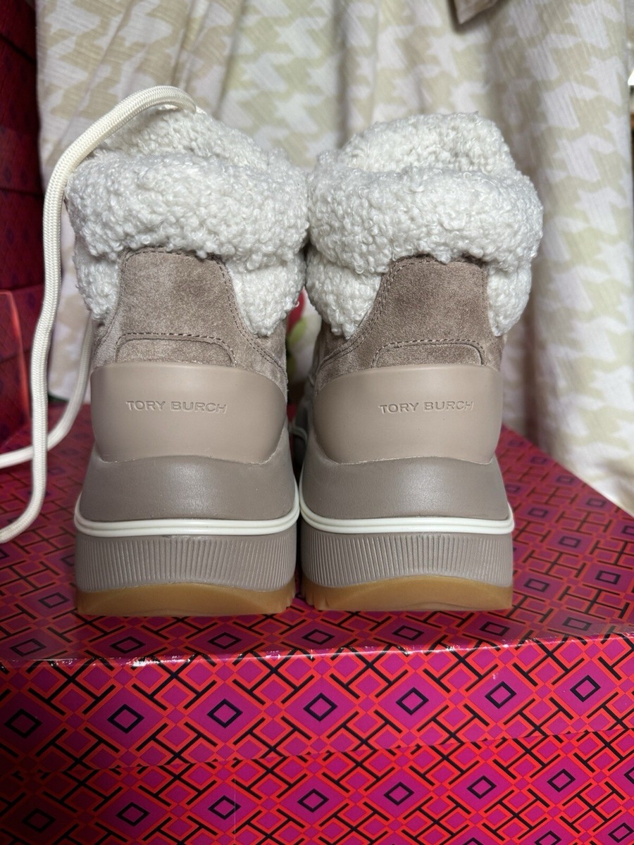 Tory Burch Adventure Lace-Up Hiker Suede/Shearling Ankle