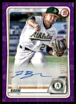 2020 Bowman Prospects Purple Autograph /250 Tyler Baum Auto Athletics