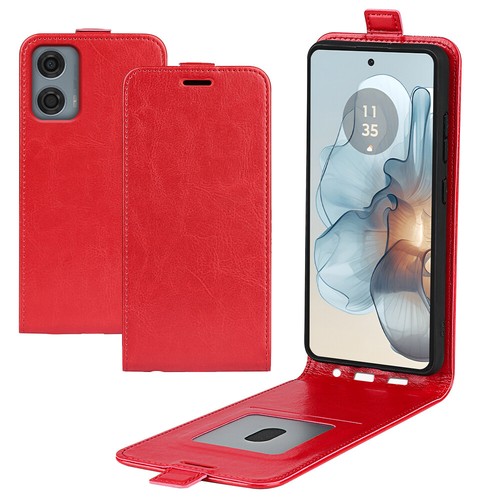 Vertical UP Down Flip Leather card slots Case For Motorola Moto G24 Power 2024 - Picture 16 of 27