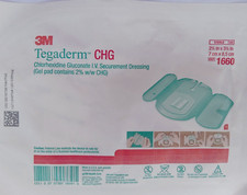3M Tegaderm CHG I.V. Securement Dressing 1660, 2¾ x 3-3/8 inch, Lot of 10