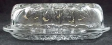 Anchor Hocking Crown Point Quarter Pound Covered Butter Dish Clear Glass