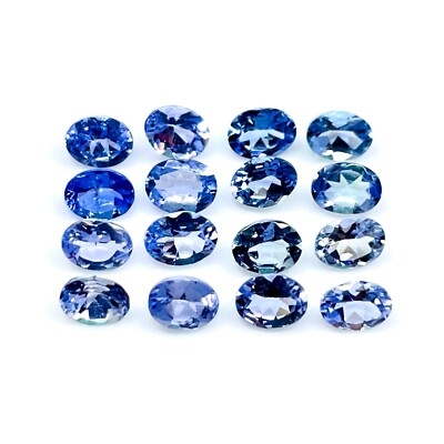 Lot De 16 Pierres De Tanzanite Naturelles 4x3mm Ovale - Couleur Violette - Non Traitées - Environ 2.75 Carats