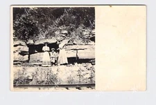 RPPC Real Photo Postcard Family Portrait #6 Standing On Rock Bluff