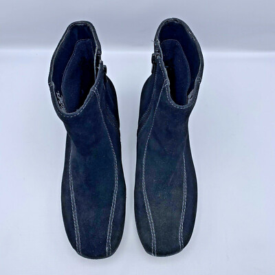 Clarks 75171 Women Black Leather Side Zip Boot Shoe Size 6M Pre