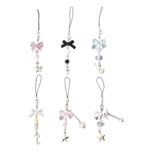 Butterfly Phone Charm Bowknot Phone Pendant Wristband Keychain Ornament