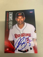 Adrian Sanchez Signed Card 2021 Rochester Red Wings Team Card