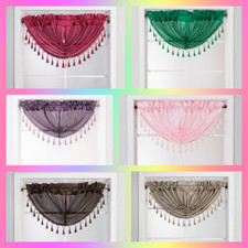 FAUX SILK VALANCE SWAG WINDOW CURTAIN KITCHEN, DINING, BAR,  RESTAURANT DECOR
