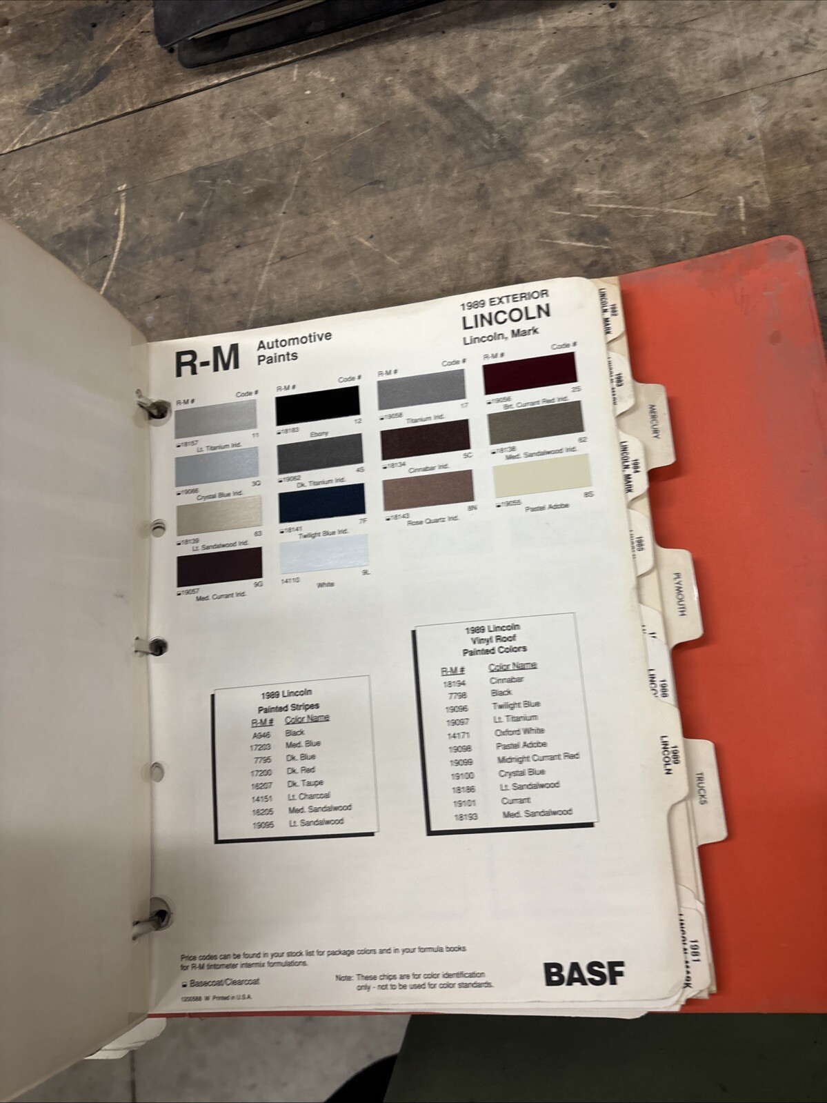 DuPont 1972 1988. R-M Automotive Paint Chip Color Code Book 2 Binders ...