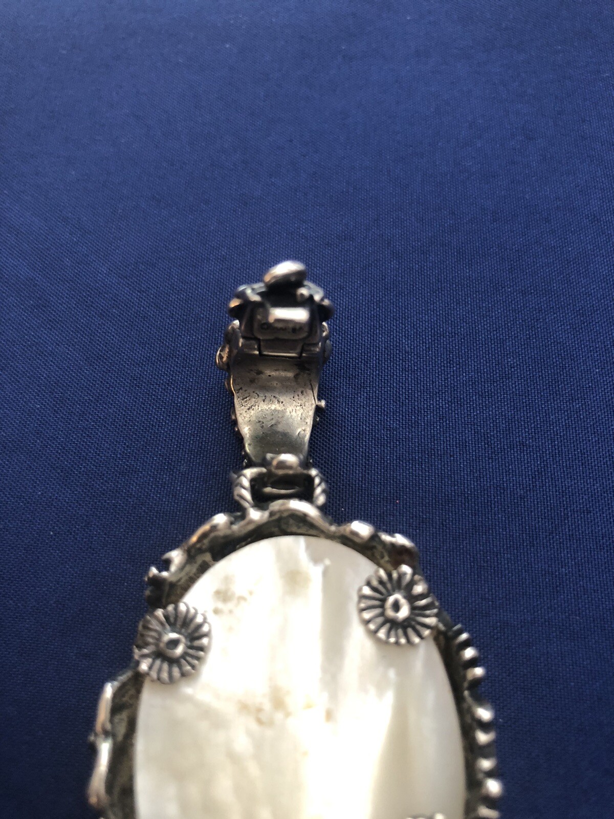 Vintage sterling silver Mother of Pearl floral pendant | eBay