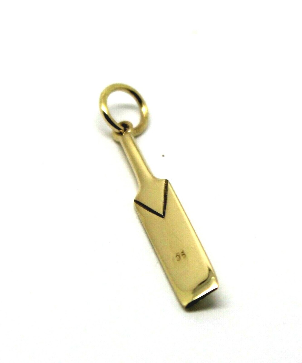 Genuine New 9ct 9k Yellow Gold Solid Cricket Bat Pendant / Charm