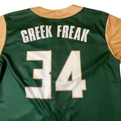 Maglia baseball vintage anni 2000 PHYLE Greek Freak 34 stile Giannis Antetokounmpo M - Foto 5 di 10