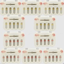 50Pcs Dental Fiber Post Resin Post Screw Thread Quartz & 5-Drills Yellow/Red US