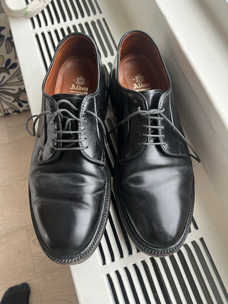 Alden 9901 Plain Toe Blucher Shell Cordovan Black 10E Wide Alden 9901 Plain Toe Blucher Shell Cordovan Black 10E Wide