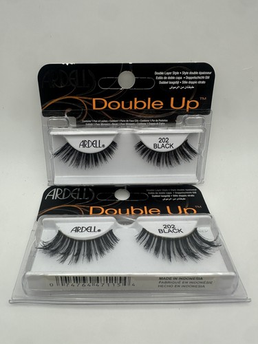 Paquete de dos nuevas pestañas postizas Ardell Double Up negras #204 selladas  - Imagen 1 de 3