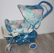 Vintage Graco BROUGHAM SL2 Stroller w/ Shade Window Blue Multicolor GUC!!