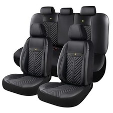 PU Leather Car Seat Covers Full Set Waterproof seat Cover for full set Black