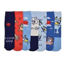 Boys' Bluey 7 Days of Cozy Socks - Navy Blue Size S/M