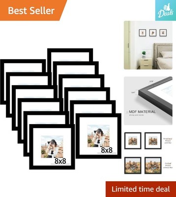 Versatile 8x8 Picture Frames - Set of 12 for Gallery Displays or Personal Touch