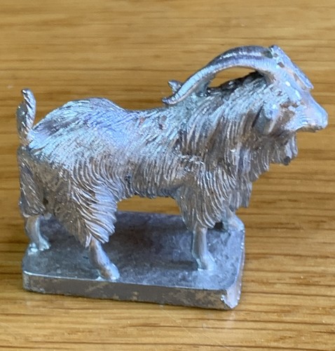 Cast White Metal Goat Toy Figurine