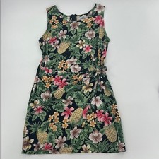 Floral Tropical Print Dress mini resort vintage vacation poolside beach