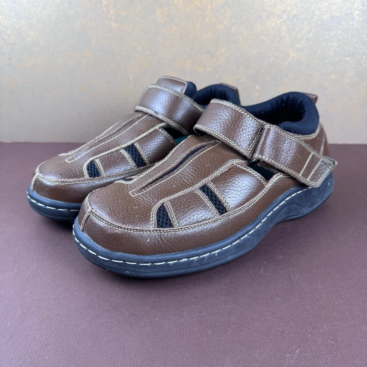 Orthofeet Fisherman Sandals Mens 13W  Orthotic Casual Comfort Shoe Brown Leather Men main image 3