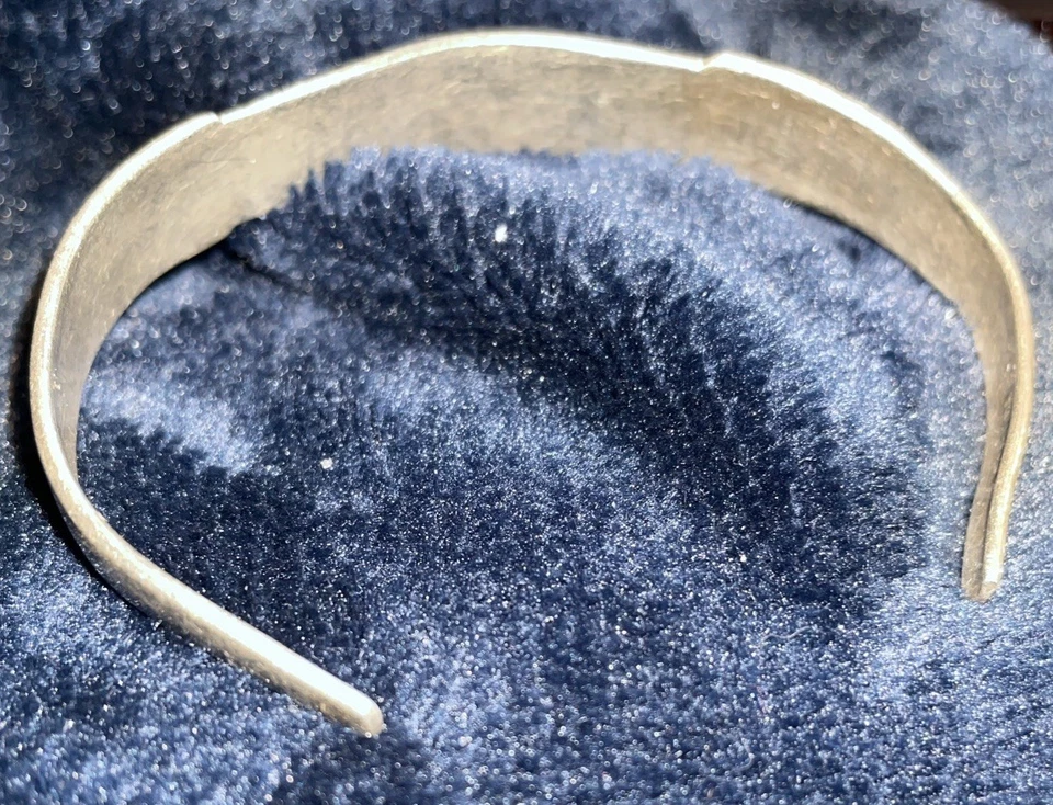 925 Sterling Silver Fleur De Lis Spoon Cuff Bangle Bracelet - Image 3 of 4