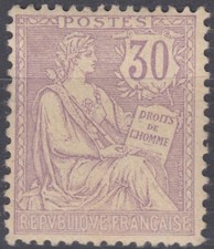 1902 Mouchon 30c violet Y&T 128 neuf* MLH signé signed cote 350€ cv $400