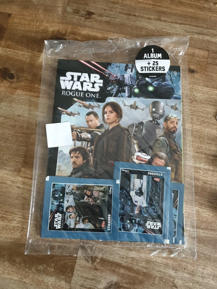 LOT STAR WARS ROGUE ONE TOPPS 2016 ALBUM VIDE + 145 STICKERS NEUF SOUS BLISTER - Photo 2/4