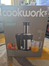 Cookworks Juicer 800W Black Stainless Steel Centrifugal Juicer 1L Jug Fruit