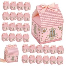 50 Pieces House Shaped Gift Boxes, Large Party Favor Treat Box with Handle
