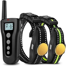 Bousnic Dog Training Collar 2 Dogs Upgraded 1000 Ft Remote Rechargeable Water...