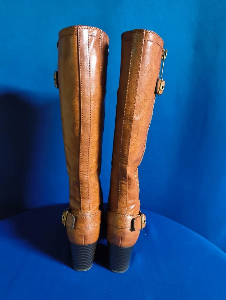 Белые горы женщин середины икры кожи ковбойские сапоги коричневый, размер 7 М - Изображение 4 из 4