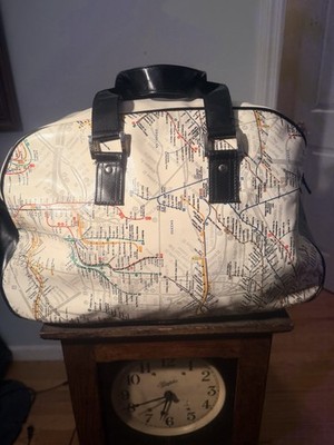 Beautiful Duffel Bag With The New York City Subway Map Used To Decorate The Bag