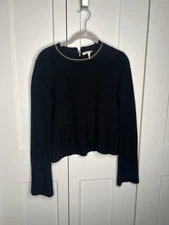 MAJE Melting Black Chain Neckline Knit Sweater women's size medium / MAJE size 2