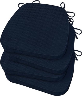 Basic Beyond Chair Cushions for Dining Chairs 4 4 Count(Pack of 1), Navy 