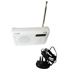 Pure One Mi Portable DAB/FM Mini Digital Radio With Power Cable - White