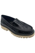 Donald Pliner Women's Hope Tumbled Patent Leather Loafers Black