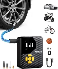 AstroAI L7 Mini Tire Inflator Portable Air Compressor,150 PSI Cordless Yellow 