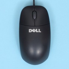Vintage DELL MO56UC USB 2-Button Scroll Ball Computer Mouse Black 