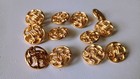LOT of 12 Vintage Gold Tone Art Nouveau Swirled 20mm Round Buttons Exellent EUC — photo 2
