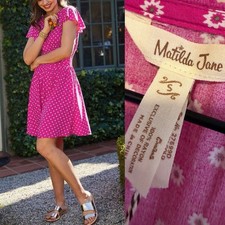 Matilda Jane Vibrant Pink Patterned Dress-Size S -NWT