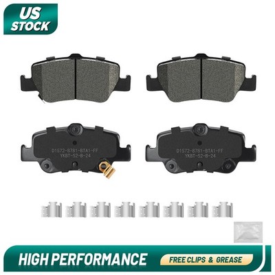 Rear Premium Ceramic Disc Brake Pads With Hardware For 2009-2014 Toyota Corolla