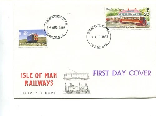 Isle of Man 1993 Railway Letter Stamp FDC, cancelled Summit Station