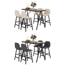 Bartisch mit Barhocker Set, 5-teilig Essgruppe, Küchentisch, Bartisch Set