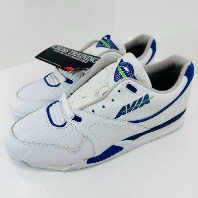 Vintage 1980s Avia 1300 Cross Training Shoes White Blue w/ Tags