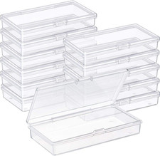 12Pcs Clear Plastic Storage Boxes Small Organizer Bead Jewelry Craft Case Set